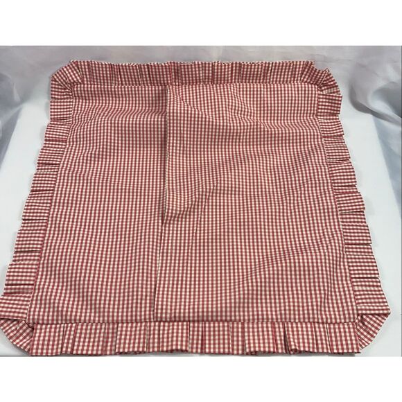 Legacy Red Gingham Ruffled Pillow Sham Cover Made in USA 20x26 - Picture 4 of 6